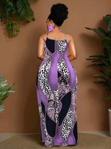 Maweii 夏季大码女式无袖长裙 - 紫色 - 查看 2