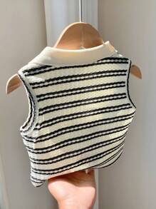 SHEIN 可爱条纹无袖Polo衫，百搭夏季