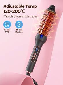 Teckwe 38mm Thermal Brush,Hair Curling Brush,Volumizing Hot Brush Hair Root Volume & Loose Curls,Ionic Straightening Brush,Newly Upgraded Composite Comb Teeth,Negative Ion Function,Hair Care Without Damaging Hair,Fast Heating Thermal Brush Suitable For Hair Salons,Families And Travel - EU Plug