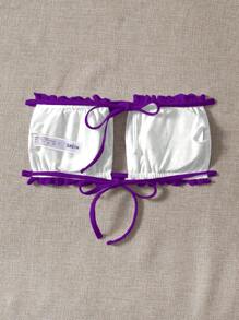 SHEIN Swim Sutien de bikini Beach Resort pentru femei - Violet - Vizualizare 2