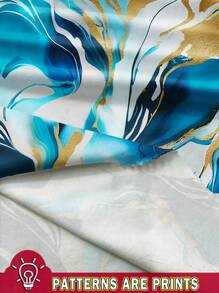 SHEIN Clasi 2 件套女士抽象印花服装，适合夏季 - 黑色 - 查看 3