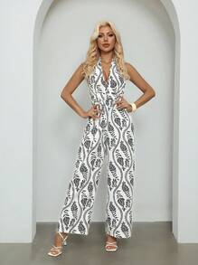 Xyvia Fashionable Sexy Backless Racerback Romper For Women - Multicolor - View 5