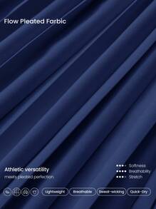 GLOWMODE Hãy chơi váy tennis xếp ly lưng vừa co giãn thấm mồ hôi có quần short tích hợp túi bên hông quần vợt chơi golf hàng ngày mùa xuân hè - Dark Blue - Xem 8