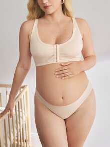 BloomMama Front Closure Comfortable Easy On/Off Plus Size Nursing Bra - Apricot - View 5