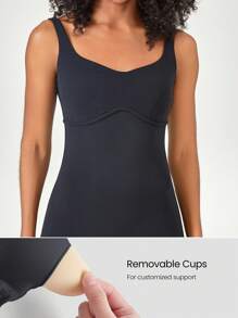 GLOWMODE 24" FeatherFit™ Sweetheart Open U-Back Jumpsuit Bodysuit Low Impact Yoga Daily