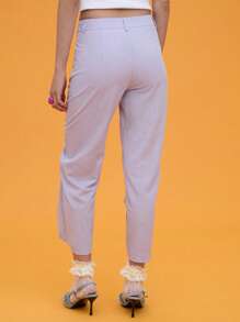 COUREZ Quần ống loe xếp ly / Trang phục mùa hè phong cách Y2K cho nữ, quần mùa hè cổ điển - Màu tím - Xem 3