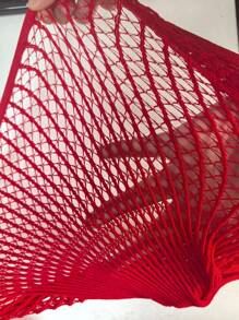 Swim SXY Women's Solid Color Hollow Halter Vacation Mini Slip Dress For Summer - Red - View 6