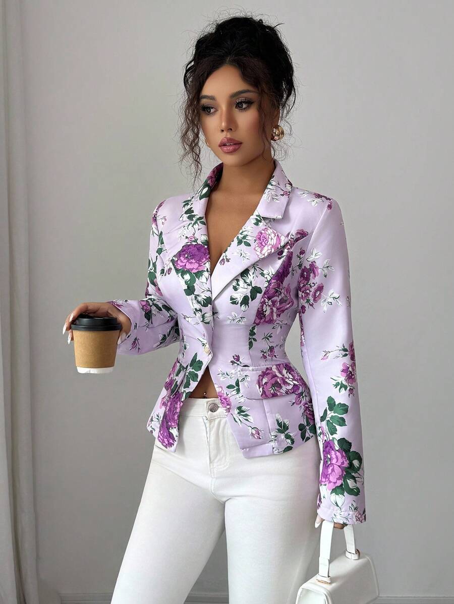 Elenzga Women's Printed Minimalist & Elegant Blazer Fall Cloth For Women