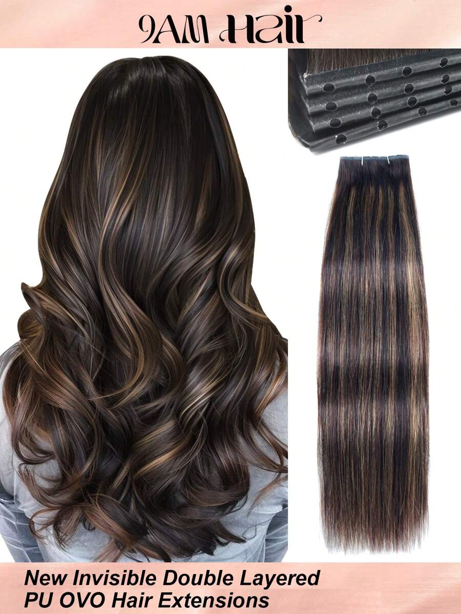 New Invisible Double Layered PU OVO Human Hair Extensions With Clean Micro Beads Installation Seamless Handmade-Weft Real Premiun Human Hair With Full-End No Shedding Long Lasting Hair Quality Very Natural Looking Human Hair For All Hair Types & Fashion Lovers - ST2-P2/6 - View 1