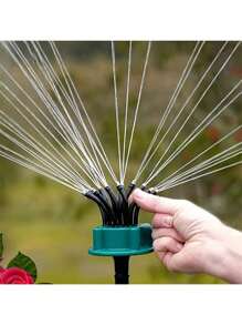 360 度自动多头花园洒水器，塑料草坪和花园浇水系统，无需电源，包含多个组件，园艺灌溉工具 - 彩色 - 查看 2