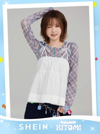 FRIFUL Women's Plaid Long Sleeve Casual T-Shirt For Outdoor Travel, Summer