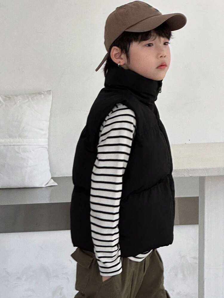 Tween Boys Fall Padded Coat For Boys, Vest For Winter