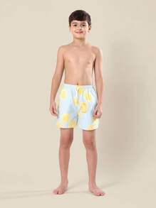 Quần bơi ngắn mùa hè SUMWON, quần bơi đi biển, hồ bơi, in hình chanh, kẻ sọc, có dây rút, quần đi nghỉ mát, đồ bơi đi biển, đồ bơi đi nghỉ mát cho bé trai, đồ bơi thường ngày - Nhiều màu - Xem 4