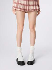 ROMWE Goth Mocasines beige para mujer, tipo Mary Jane, de piel, zapatos pequeños, zapatos de uniforme escolar japonés, zapatos de trabajo formales, con plataforma gruesa y tacón de cuña - Beis - Ver 3