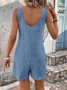 EMERY ROSE Women's Casual Elegant Printed Pocket Romper, Suitable For Spring & Summer Suitable For Going Out - Multicolor - View 2