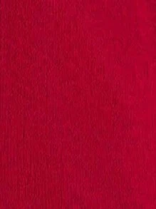SHEIN LUNE 女式纯色长袖荷叶边单排扣休闲开衫 - 紅色 - 查看 6