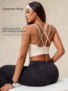 OutZeal Soutien-gorge de sport à bretelles croisées amovibles, doux et absorbant la transpiration, pour un impact faible, yoga et usage casual