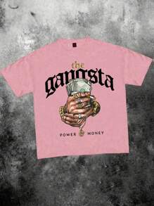 Tseoso 3pcs/Set Casual Hip Hop Graphic Round Neck Short Sleeve Loose T-Shirt For Women Slightly Sheer Suitable For Going Out