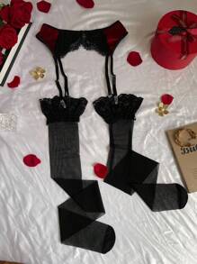 Charlaine Set de 2 piezas de lencería sexy para mujeres: medias de liguero y calcetines