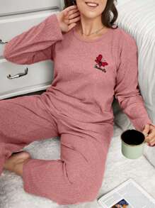 RueChic 100% katoen 2-delige pyjamaset met vlinderborduurwerk