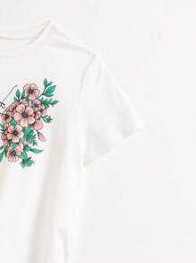 2 件套女孩街头休闲百搭百搭坏人图案 T 恤 + 豹纹喇叭裤，日常穿着 - 彩色 - 查看 4