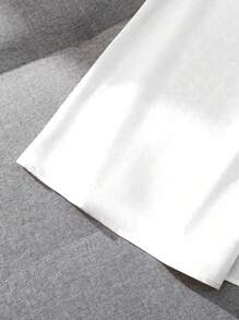 Franclia Camisa de mujer sin mangas de moda con cuello de solapa y cintura fruncida - Blanco - Ver 5