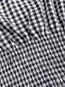 Sweetra 女士优雅法式纯色格子系带肩扣腰部修身休闲日常背心