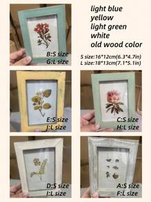 SHEIN 1pc Photo Frames, Rustic Wooden Picture Frames, Vintage 5-Inch Photo Holder, Farmhouse Style Wall Decor, Distressed Finish For Home & Office Display, Home Decor