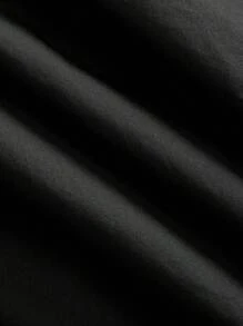 Manfinity VCAY Pantalones negros de verano para hombres con cordón, cintura elástica ajustable - Negro - Ver 6
