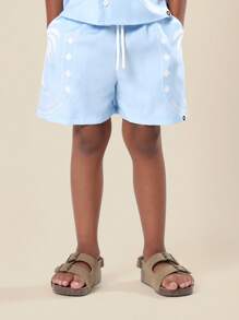 SUMWON Palm-Baum-Muster Sommer Jungen Urlaubs-Zweiteiler aus Hemd und Shorts als Freizeitkleidung für Strandurlaub, Resort und Feiertag