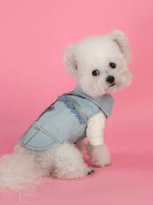 PETSIN 1 Stück universelle niedliche Quaste Stern Jacke für Haustiere, bequeme Version für kleine Hunde, kann Hundemode ziehen - Blau - Übersicht 2