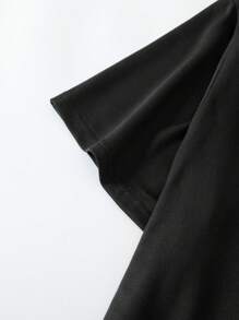 Glissea 粉色蝴蝶结印花和草莓印花夏季女式圆领T恤 - 黑色 - 查看 3