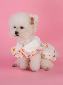 PETSIN 1pc Pet Princess Style Floral Dress Dog Clothing Yorkshire Bear Pomeranian Teddy Small Dog Summer Clothing Dog Clothing - Multicolor - View 4