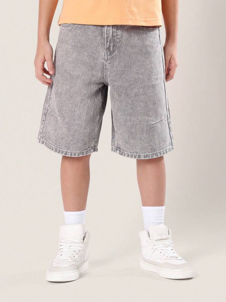 Denim Bermuda Shorts With MVP Number Badge
