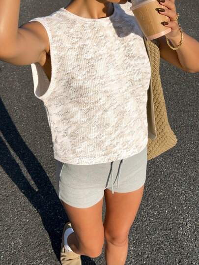 Siren Gaze Women's Casual Loose Round Neck Sleeveless Tank Top, Suitable For Summer Back To School