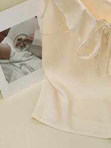 Franclia Áo cánh xếp ly không tay thanh lịch của phụ nữ Pháp - Màu be - Xem 4