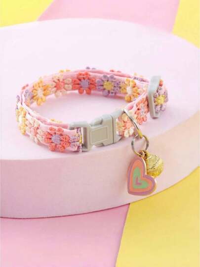 1 pieza Collar con estampado floral para perro y gato para decoración