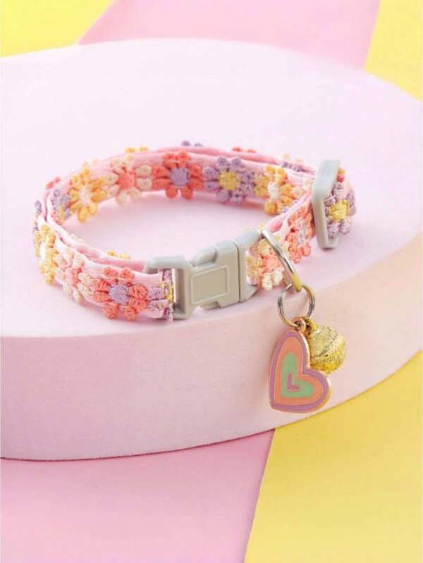 1 pieza Collar con estampado floral para perro y gato para decoración