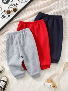 3pcs Cute Puppy Print Knitted Jogger Pants Set For Baby Boys/Girls, Suitable For Autumn/Winter Casual Wear