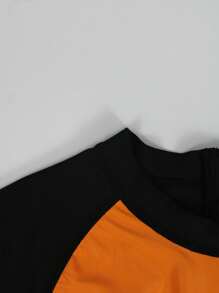 Manfinity Swimmode Men's Summer Holiday Beach Ombre Raglan Sleeve One-Piece Swimsuit