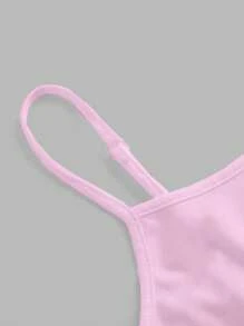 SHEIN EZwear Áo hai dây nữ màu hồng họa tiết sao biển, hoa và vỏ sò, kiểu dáng gợi cảm, thích hợp mặc thường ngày cho mùa hè và đi học. - Hồng - Xem 5