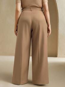 Anewsta Plus Size Women Elegant Floral Embroidery Suit Pants