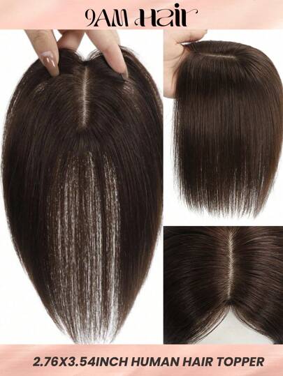Silk Base Virgin human Hair Topper Brown Top Hairpiece Straight Toppers for Women 7*9cm Toppers