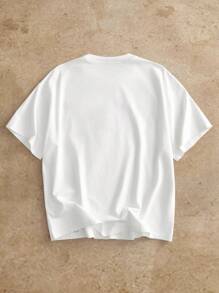 Manfinity VCAY Men's Elegant Modern 3D Diamond Decor T-Shirt Top Shirt - White - View 2