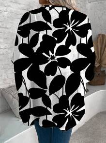 EMERY ROSE Women's Casual Botanical Leaf Print Lightweight Jacket, Suitable For Spring/Summer Autumn - Multicolor - View 5