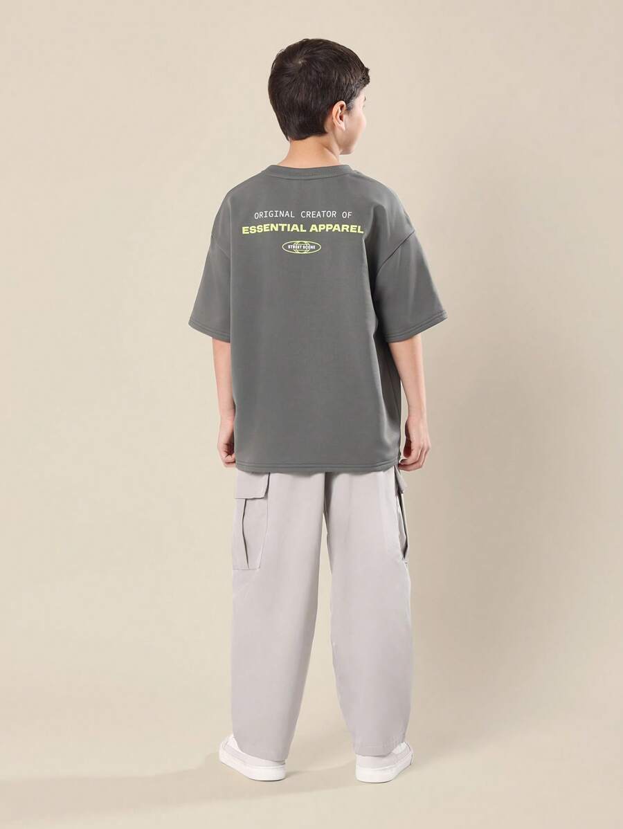 SUMWON Essential Street Original Creator 超大 T 恤和裤子休闲夏季清凉 T 恤套装 - 彩色 - 查看 1