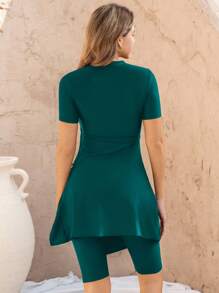 Swim Mulvari 2 件女式黑色吊带比基尼，运动紧身性感休闲泳衣套装 - 藍色 - 查看 2