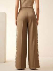 Anewsta Nouveau pantalon de costume femme très brodé pour le transport en commun, arrivée d'été à la mode - Kaki - Voir 2