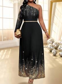 SHEIN Lady Spring And Summer Autumn And Winter Elegant Party Wedding Concert/Music Festival Colorful Knitted Strapless Asymmetrical Flounce Sleeve Backless Long Long Sleeve Plus Size Jumpsuits Summer Dresses For Women Summer Outfits For Women Birthday Outfits For Women Women Summer Clothes Concert Outfit Women Festival Outfits For Women Winter Clothes For Women Cruise Women Outfits Fall Women Clothes Jumpsuits For Woman Elegant Jumpsuits For Woman Summer Birthday Outfit For Women - Multicolor - View 1