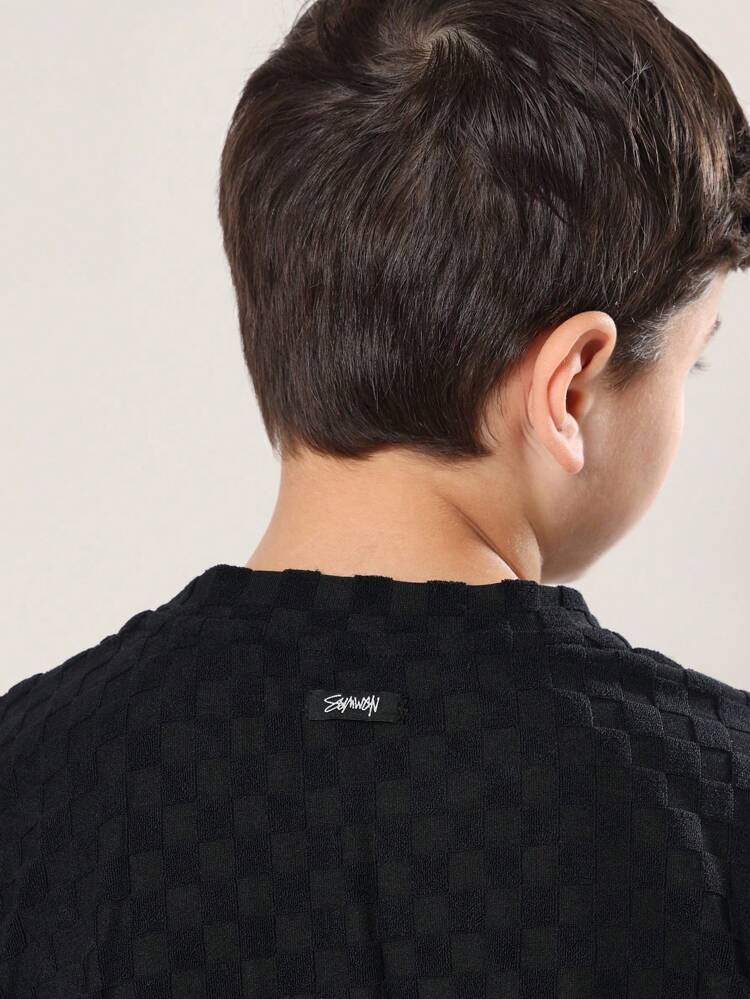 Fashion Forward Textured Checkered T-Shirt